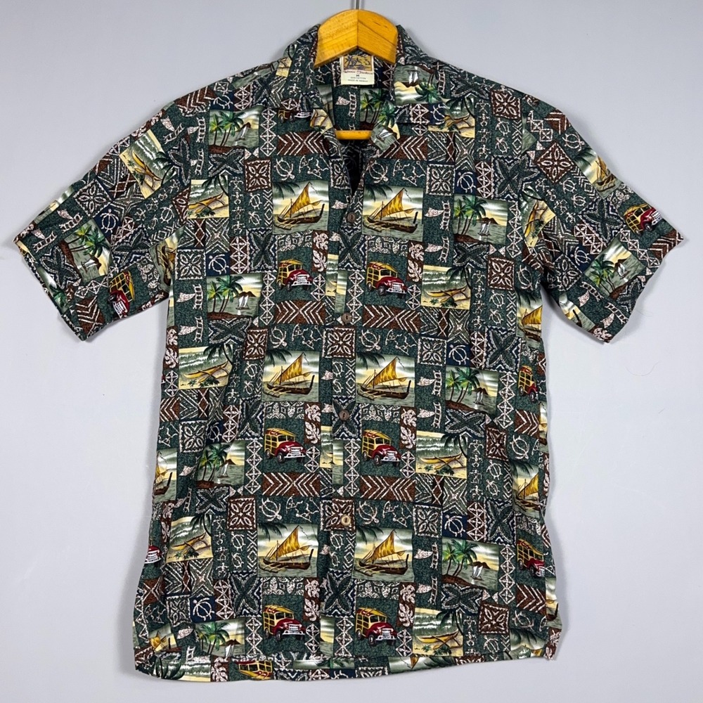 Winnie Fashion Vintage Hawaiian Shirt Mens Medium Resort‎ Aloha USA AOP Floral